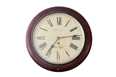 Lot 526 - A 19th century mahogany circular wall timepiece