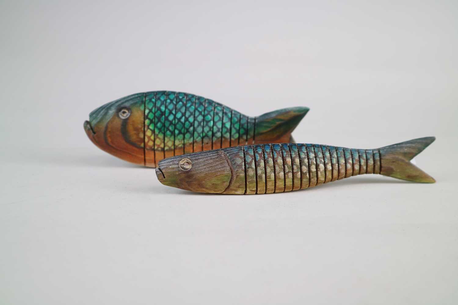 Lot 50 - Jeff Soan (British 20th Century) Two Articulated Fish