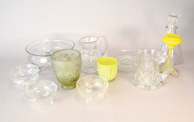 Lot 275 - A group of assorted cut and moulded glass and Georges De Feure glass vase