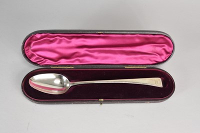 Lot 54 - A George III cased silver basting spoon