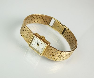 Lot 112 - A Lady's 9ct gold Rodania bracelet wristwatch