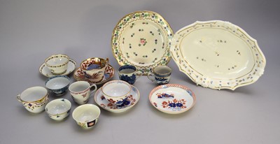 Lot 287 - A group of English porcelain, late 18th - 19th century and three Chinese coffee cups (some faults)