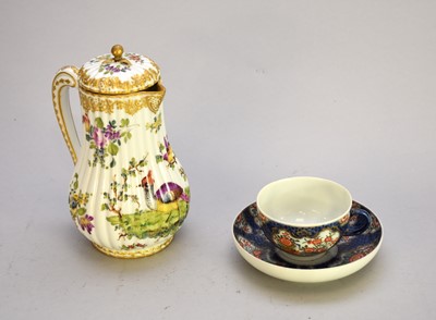 Lot 390 - A Samson chocolate pot and cover and a teacup and saucer