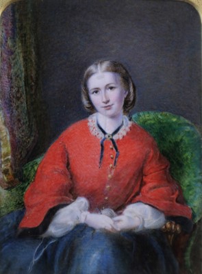 Lot 243 - British School (19th Century) Miniature Portrait of a Lady Seated