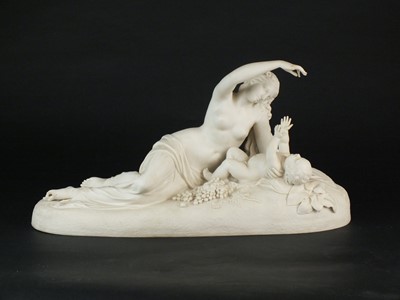 Lot 209 - Large Copeland parian group of Ino and the Infant Bacchus