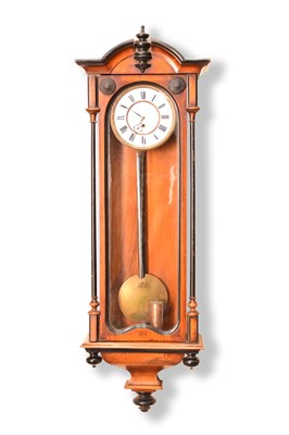 Lot 529 - A late 19th century Austrian, walnut, weight-driven, wall timepiece