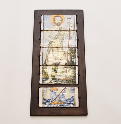 Lot 392 - Set of Italian maiolica tiles of St. John