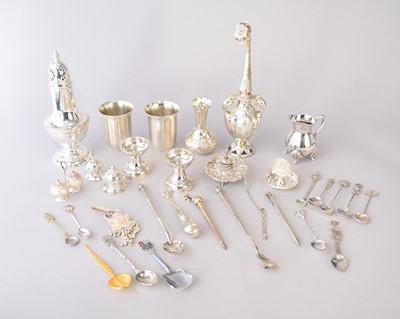 Lot 69 - A collection of silver, white metal and plated wares