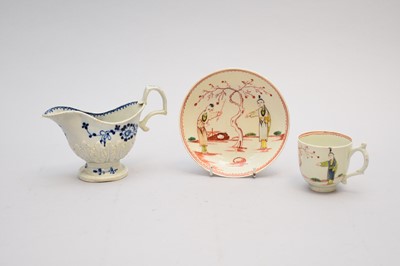 Lot 297 - Liverpool coffee cup and saucer together with a Liverpool cream boat