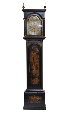 Lot 598 - A late 17th century and later lacquered longcase clock