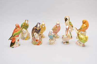 Lot 344 - A group of ten Royal Crown Derby paperweight models of birds