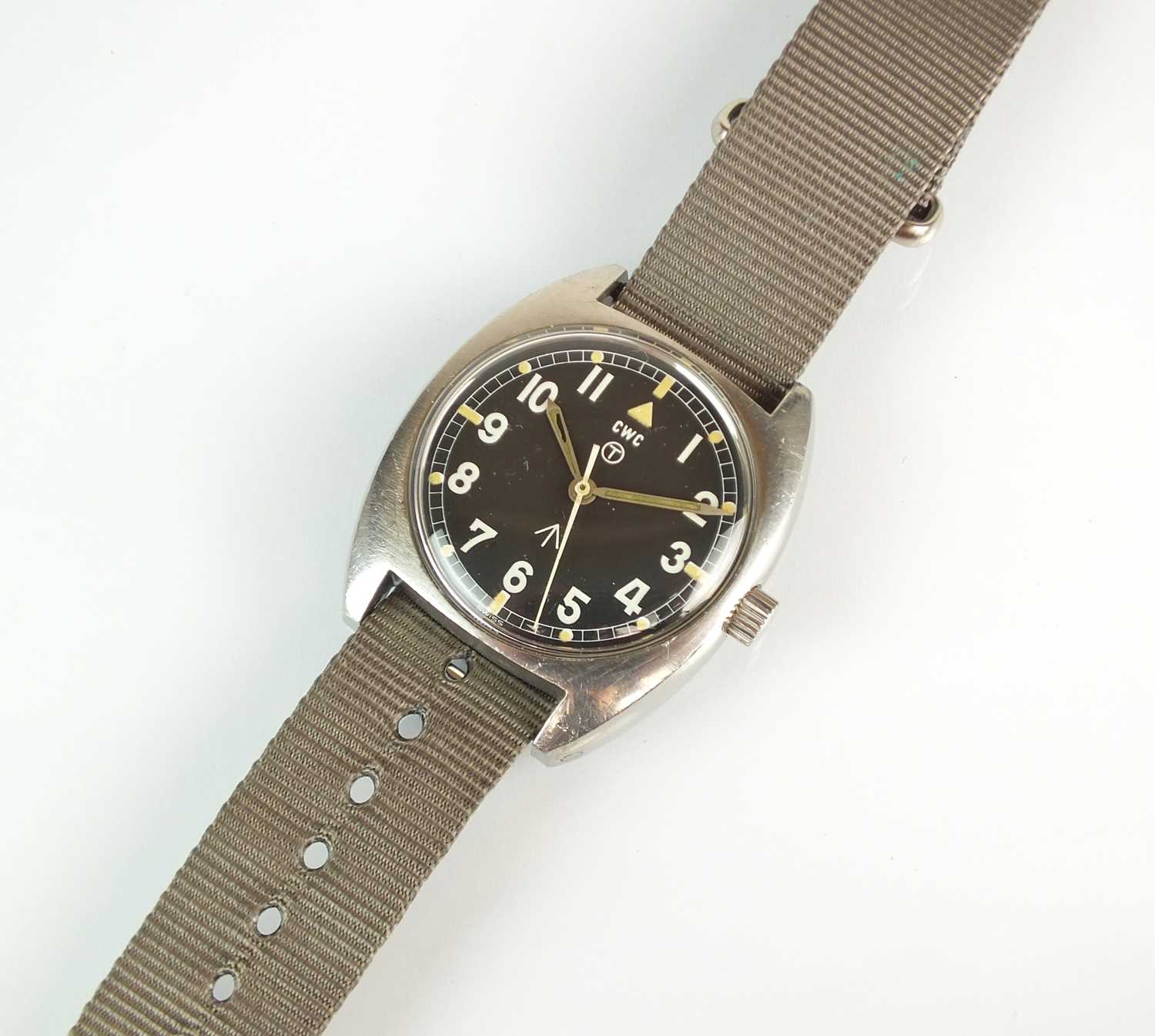 Lot 105 - A Gentleman's C.W.C. stainless steel military wristwatch