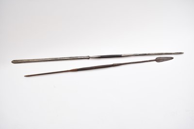 Lot 463 - Two East African tribal Masai lion hunting spears