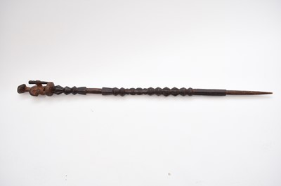 Lot 464 - A Yoruba tribal art staff, Nigeria, West Africa