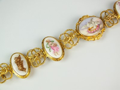 Lot 79 - A mid-19th century porcelain plaque bracelet