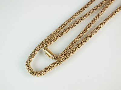 Lot 51 - A 9ct gold Byzantine chain necklace
