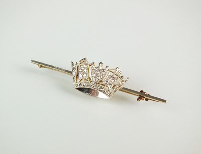 Lot 43 - An early 20th century diamond Naval crown sweetheart brooch