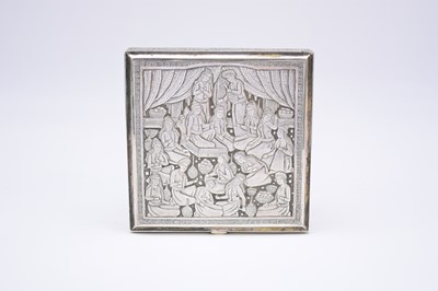 Lot 231 - A Persian silver cigarette box, 20th century