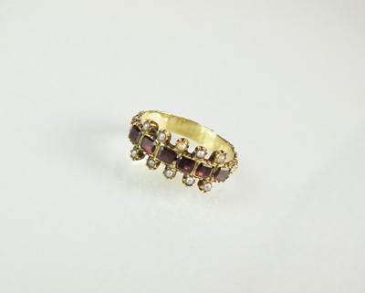 Lot 40 - A 19th century garnet and pearl ring