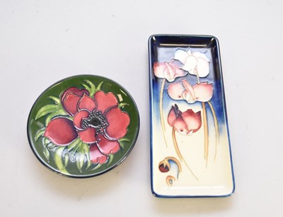 Lot 367 - Moorcroft Wild Cyclamen tray and Anemone pin dish