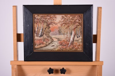 Lot 461 - A Japanese silkwork landscape, Meiji/Taisho era
