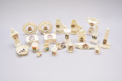 Lot 385 - A large quantity of crested china relating to the Isle of Man