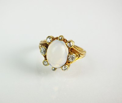 Lot 81 - A 19th century opal and diamond ring