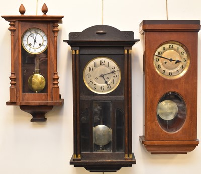 Lot 538 - Three German Vienna type wall clocks