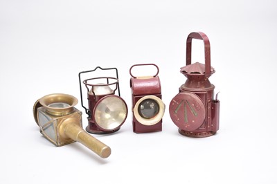 Lot 414 - A collection of coaching and other lamps and lanterns