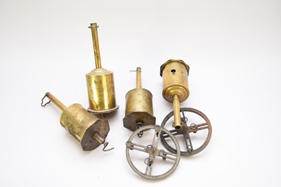Lot 477 - A collection of four various brass clockwork spit jacks