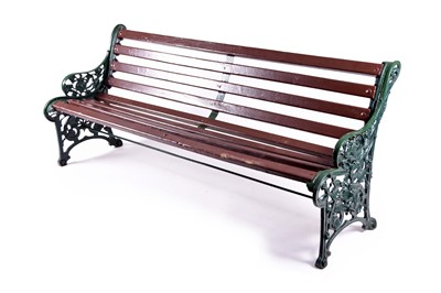 Lot 305 - A Coalbrookdale cast iron  'Nasturtium' pattern garden bench