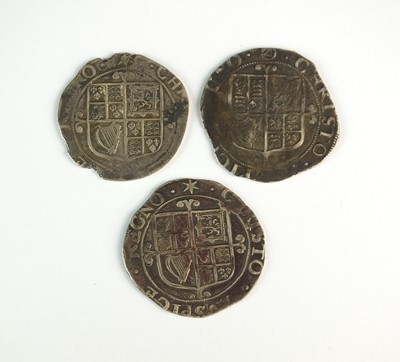 Lot 154 - Three Charles I shillings