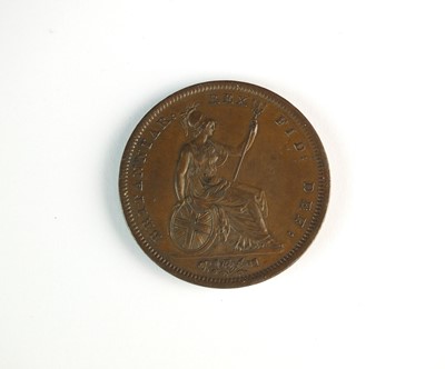 Lot 140 - A George IV copper penny  and a George IV copper halfpenny