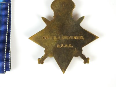 Lot 83 - First World War 1914 Mons Star awarded to Captain G.H. Stevenson