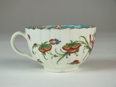 Lot 99 - Worcester 'Jabberwocky' teacup and saucer, circa 1770