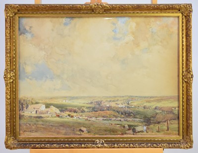 Lot 241 - Samuel John Lamorna-Birch (1869-1955) Rural Landscape with Farm Cottages