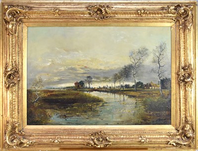 Lot 13 - Dutch School, late 19th/early 20th century, river landscape, oil, 65 x 92cm