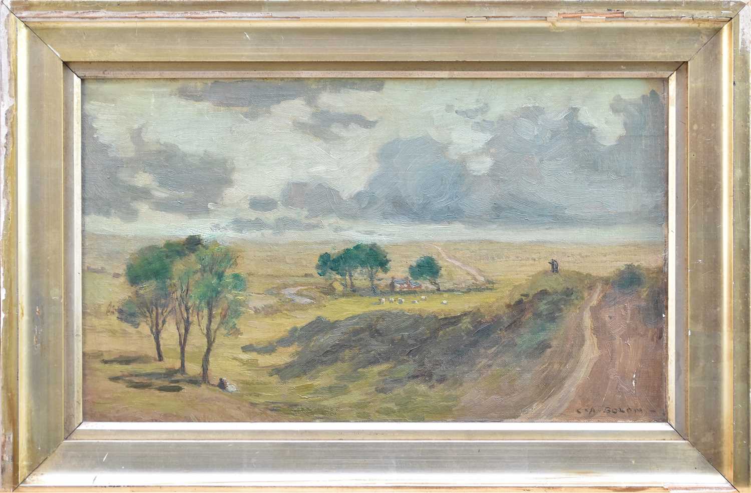 Lot 6 - Camille Antoine Solon (1878-1960), landscape, oil, 25 x 39.5cm
