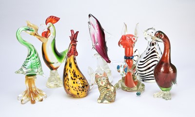 Lot 304 - A group of Murano and other glass