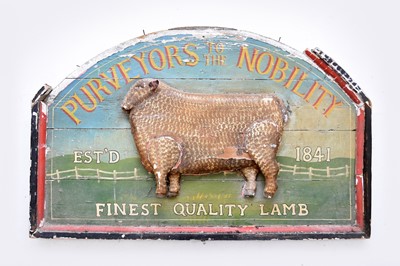 Lot 517 - Advertising interest:- a painted wood and gesso 'Ewe' sign