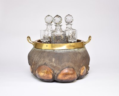 Lot 567 - Taxidermy: a Victorian Elephant foot decanter stand