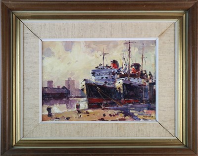 Lot 119 - Edwin Vincent Forrest (British 1918-2002) Winter Layup Isle of Man Boats, Birkenhead