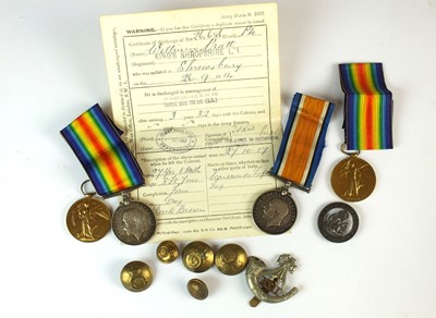 Lot 76 - Two First World War medal pairs - KSLI and Shropshire Yeomanry