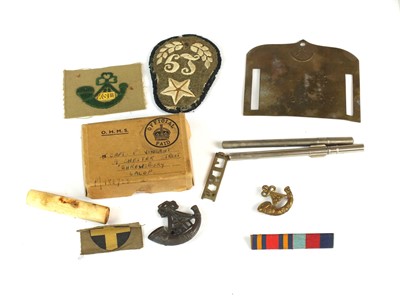 Lot 49 - WW2 Japanese Prayer flag, KSLI and other items.