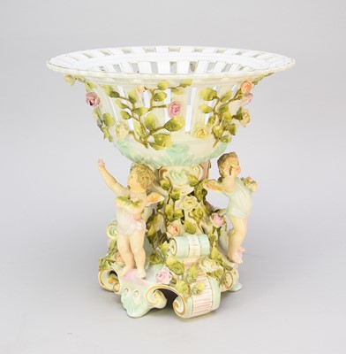 Lot 411 - Schierholz Plaue porcelain centrepiece basket, circa 1900