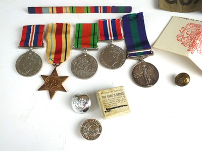 Lot 77 - WWII Medals and Home Guard Cloth insignia