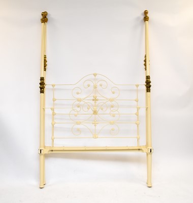 Lot 75 - A contemporary painted wrought metal 4-poster double bed, by Seventh Heaven