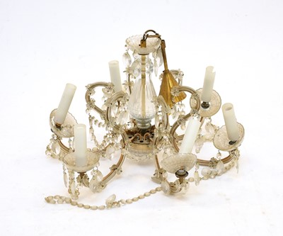 Lot 627 - A post-war Venetian 6-branch glass chandelier