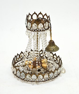 Lot 604 - An early-mid 20th century 4-tier, waterfall-form chandelier