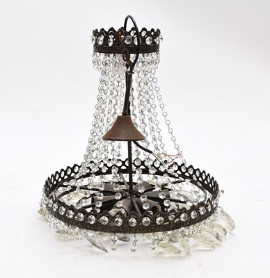 Lot 605 - An early-mid 20th century 4-tier, waterfall-form chandelier
